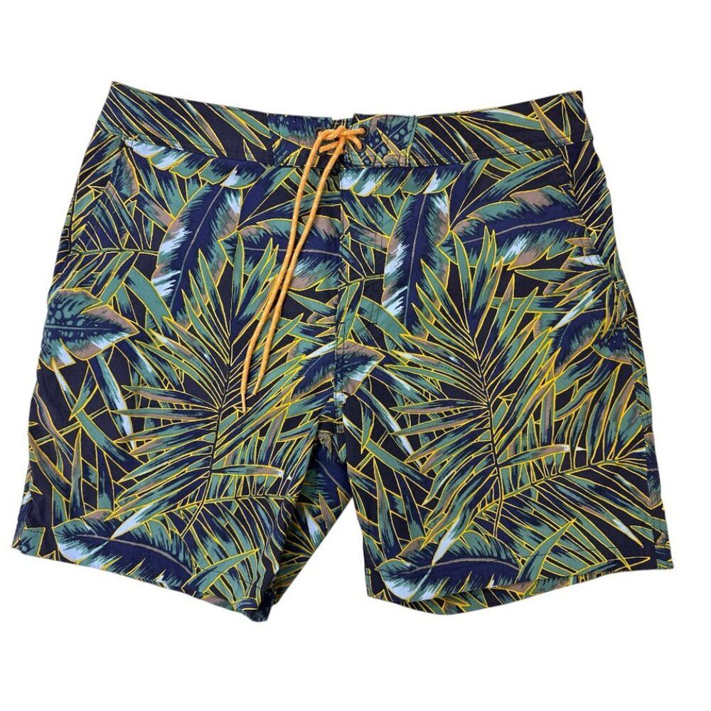 J. Crew 7" Breaker Stretch Board Short Men's sz 32 Tropical Print Beach Resort